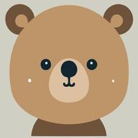 brun Björn däggdjur djur- huvud vektor