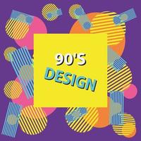 Der Stil der 90er Jahre ist ein helles modisches Design. geometrische Vektorillustration. helle Farben. flacher Stil. vektor