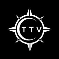 ttv abstraktes Technologie-Logo-Design auf schwarzem Hintergrund. ttv kreatives Initialen-Buchstaben-Logo-Konzept. vektor