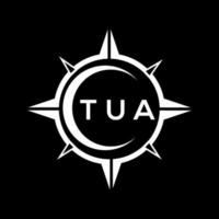 Tua abstraktes Technologie-Logo-Design auf schwarzem Hintergrund. tua kreative Initialen schreiben Logo-Konzept. vektor