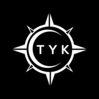 Tyk abstraktes Technologie-Logo-Design auf schwarzem Hintergrund. tyk kreative Initialen schreiben Logo-Konzept. vektor