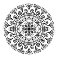 kreisförmiges Mandala auf weißem Hintergrund, Vintage Luxusmandala vektor