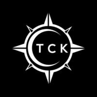 tck abstrakt teknologi logotyp design på svart bakgrund. tck kreativ initialer brev logotyp begrepp. vektor