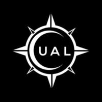 ual abstraktes Technologie-Logo-Design auf schwarzem Hintergrund. uales kreatives Initialen-Buchstaben-Logo-Konzept. vektor