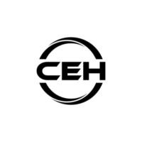 ceh-brief-logo-design in der illustration. Vektorlogo, Kalligrafie-Designs für Logo, Poster, Einladung usw. vektor