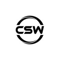 csw brev logotyp design i illustration. vektor logotyp, kalligrafi mönster för logotyp, affisch, inbjudan, etc.