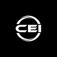 CEI-Brief-Logo-Design in Abbildung. Vektorlogo, Kalligrafie-Designs für Logo, Poster, Einladung usw. vektor