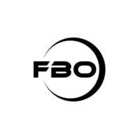 fbo brev logotyp design i illustration. vektor logotyp, kalligrafi mönster för logotyp, affisch, inbjudan, etc.