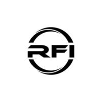 rfi brev logotyp design i illustration. vektor logotyp, kalligrafi mönster för logotyp, affisch, inbjudan, etc.