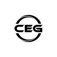 CEG-Brief-Logo-Design in Abbildung. Vektorlogo, Kalligrafie-Designs für Logo, Poster, Einladung usw. vektor