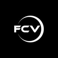 fcv brev logotyp design i illustration. vektor logotyp, kalligrafi mönster för logotyp, affisch, inbjudan, etc.