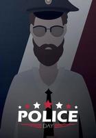 polis dag baner. polis officer i enhetlig. tecknad serie stil. vektor