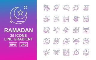 25 premium ramadan line gradient icon pack vektor