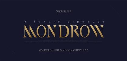 elegante Alphabet Buchstaben Schriftart gesetzt vektor