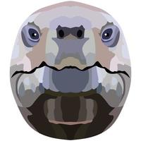 huvud av en landa sköldpadda. ljus porträtt är avbildad på en vit bakgrund. vektor grafik. djur- logotyp