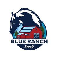 Pferdekopf-Vektor-Illustration-Logo-Design, perfekt für Pferdetraining, Ranch und Stall-Logo-Design vektor