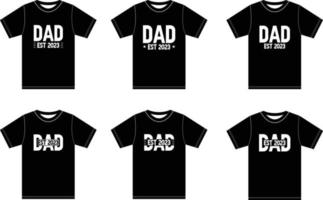 pappa est 2023 t-shirt, ny pappa skjorta, gåva för pappa, fars dag. vektor