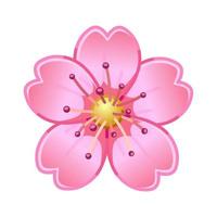 enkel rosa blomma stor storlek av emoji vår blomma vektor