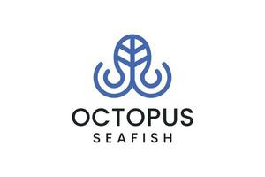 Oktopus mit Blatt-Logo-Design-Inspriation vektor