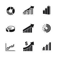 Business-Infografik-Symbole. schwarz auf weißem Grund vektor