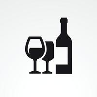 Wein-Symbol. Vektor-Logo. schwarz auf weißem Grund vektor