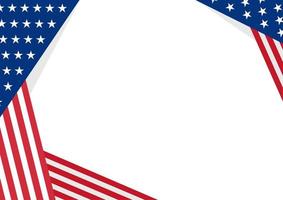amerikan flagga mall bakgrund, tom vit bakgrund med USA flagga vektor