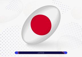 Rugbyball mit der Flagge Japans darauf. Ausrüstung für Rugby-Team von Japan. vektor