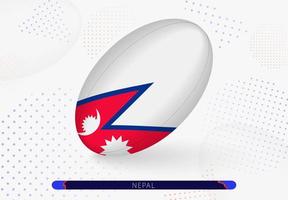 rugby boll med de flagga av nepal på Det. Utrustning för rugby team av nepal. vektor