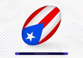 rugby boll med de flagga av puerto rico på Det. Utrustning för rugby team av puerto rico. vektor