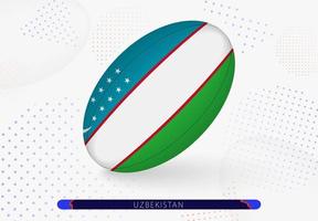 Rugbyball mit der Flagge Usbekistans darauf. Ausrüstung für das Rugby-Team von Usbekistan. vektor