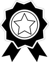 Auszeichnung Symbol Symbol schwarz weiß Gewinner Sternelement vektor