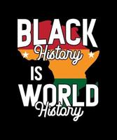 svart historia är värld historia t skjorta mönster vektor