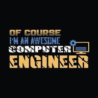 Computeringenieur-T-Shirt-Design vektor