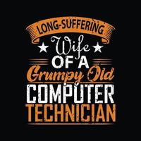 Computeringenieur-T-Shirt-Design vektor