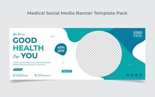 Cover-Design für soziale Medien im medizinischen Gesundheitswesen und Designvorlage für Web-Banner vektor