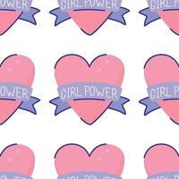 Girl-Power-Zitat-Muster. grl pwr-Slogan. weibliche, feministische symbole. vektor