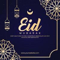 eid al fitr mubarak social media vorlagenillustration vektor