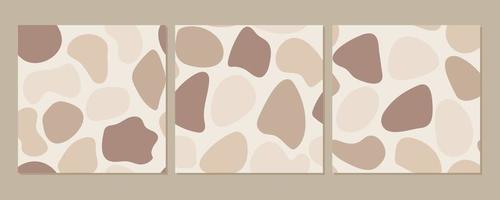 trendiges, stilvolles, nahtloses Muster mit organischen abstrakten Formen und Linien in pastellfarbenen Nude-Farben. neutraler Beige, Terrakotta-Boho-Hintergrund. vektor