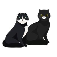 Gruppe von Katzen Tiere isolierte Ikone vektor