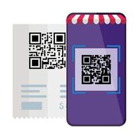 QR-Code-Papier und Smartphone-Vektor-Design vektor