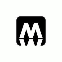 m företag logotyp. m med dess reflektioner monogram. vektor