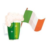 Bierkrug mit flacher irischer isolierter Ikone