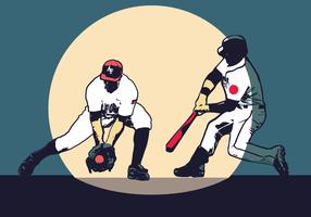 Baseball-Spieler-Vektor-Design vektor