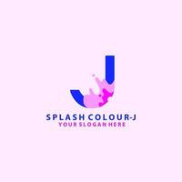 Splash-Farbe mit Alphabet-Logo-Design-Vorlage vektor