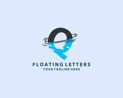 brev q vatten logotyp design vektor