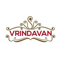 vrindavan sötsaker logotyp. vrindavan är en herre krishnas barndom plats. vektor