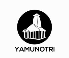 yamunotri tempel vektor ikon. yamunotri tempel i runda form.