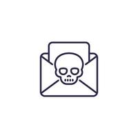 E-Mail mit Viren-, Malware- oder Phishing-Symbol vektor