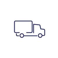 lastbil eller lastbil linje ikon på vitt vektor