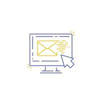 E-Mail-Marketing-Linie Symbol, Vektor
